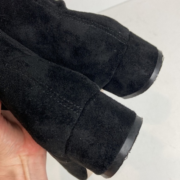 Anthropologie Black Suede Over-The-Knee Boots 1.5” Block Heel Sz 6 Witchy Office - Picture 12 of 16